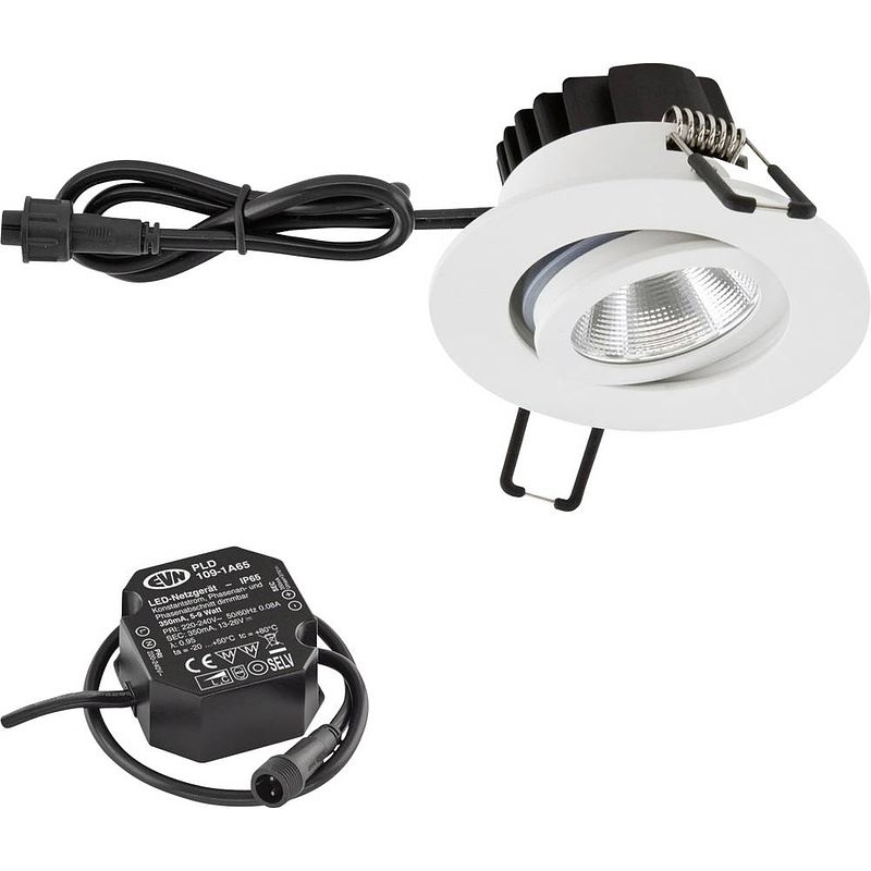 Foto van Evn pc650n60102 evn led-inbouwlamp led led vast ingebouwd 6 w wit