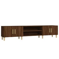 Foto van The living store tv-meubel 180x31-5x40 cm bewerkt hout bruineikenkleurig - kast