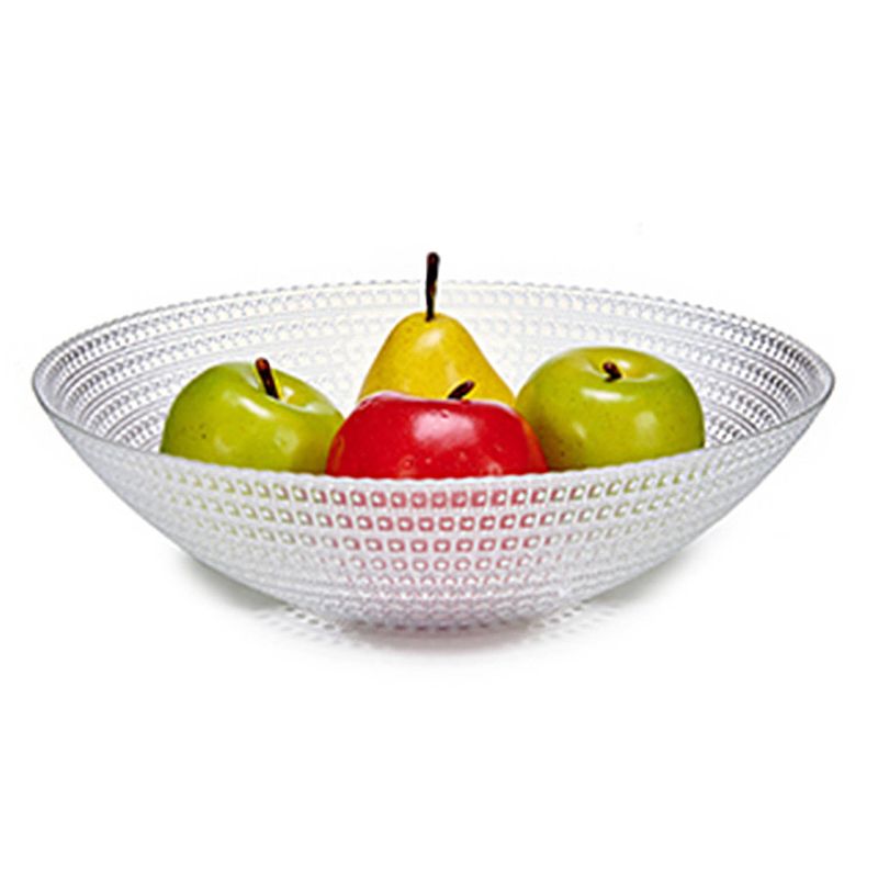 Foto van Grote fruitschaal cristas allure van bewerkt glas rond 30.5 cm - fruitschalen