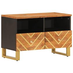 Foto van Vidaxl tv-meubel 70x33,5x46 cm massief mangohout bruin en zwart