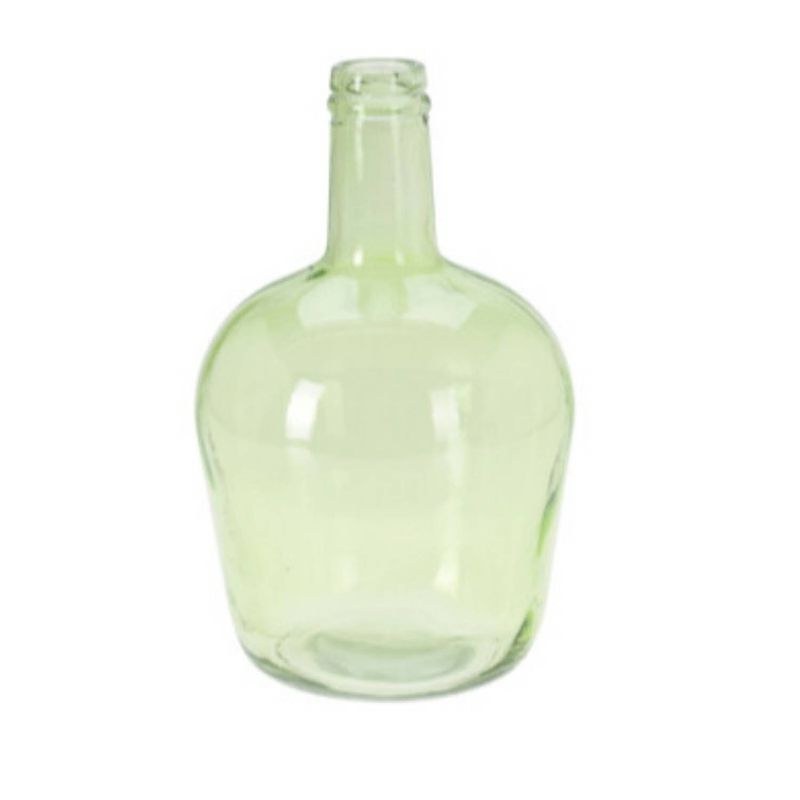 Foto van H&s collection fles bloemenvaas san remo - gerecycled glas - groen transparant - d19 x h30 cm - vazen
