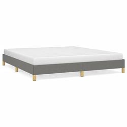 Foto van The living store bedframe donkergrijs - 203 x 183 x 25 cm - duurzaam materiaal