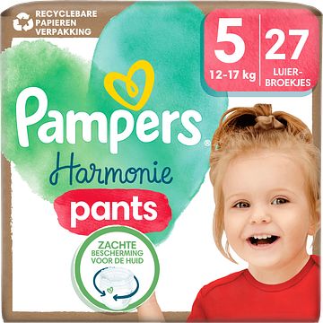 Foto van Pampers harmonie pants maat 5, 27 luierbroekjes, 12kg17kg bij jumbo