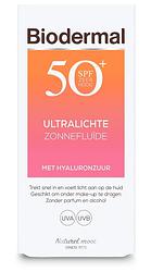 Foto van Biodermal ultralichte zonnefluide - zonnebrand met spf50+ - zonnebrand gezicht