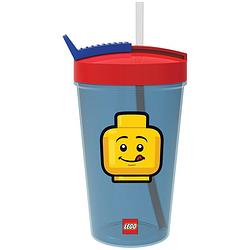 Foto van Lego drinkbeker met rietje iconic blauw/rood