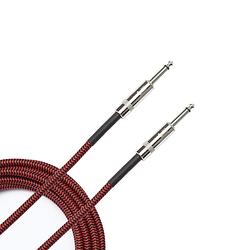 Foto van D'saddario pw-bg-20rd braided instrumentkabel rood 20ft (6 m) recht-recht