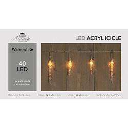 Foto van 2 stuks icicle lights acryl 40l/6m led warm wit - 5m aanloopsnoer transparant - bi-bui - trafo icicle lights