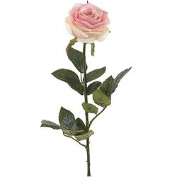 Foto van Emerald kunstbloem roos simone - roze - 73 cm - decoratie bloemen - kunstbloemen