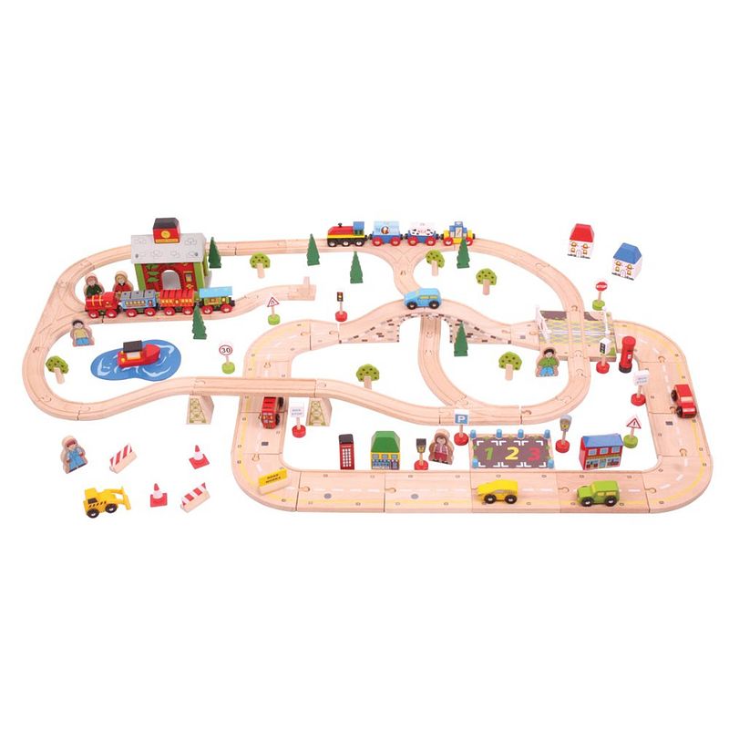 Foto van Bigjigs rails & road train set