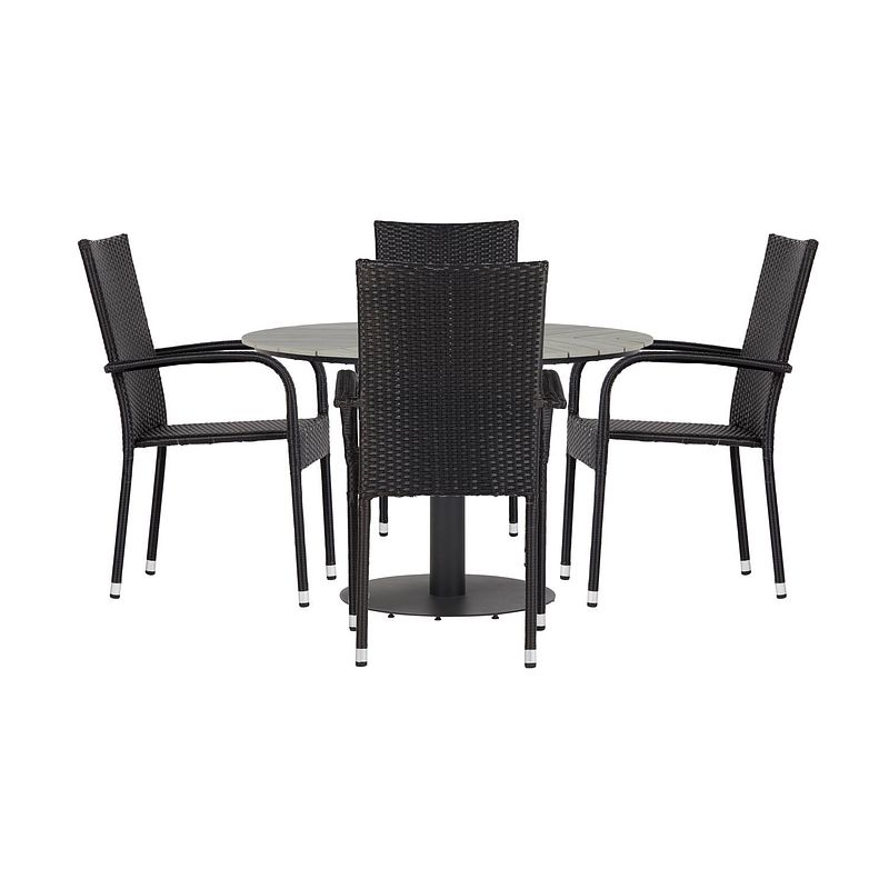 Foto van Hector tuinmeubelset tafel met 4 tanz stoelen.