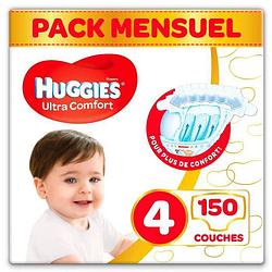 Foto van Huggies ultra comfort - unisex babyluiers x150 maat 4 - 1 maandverpakking