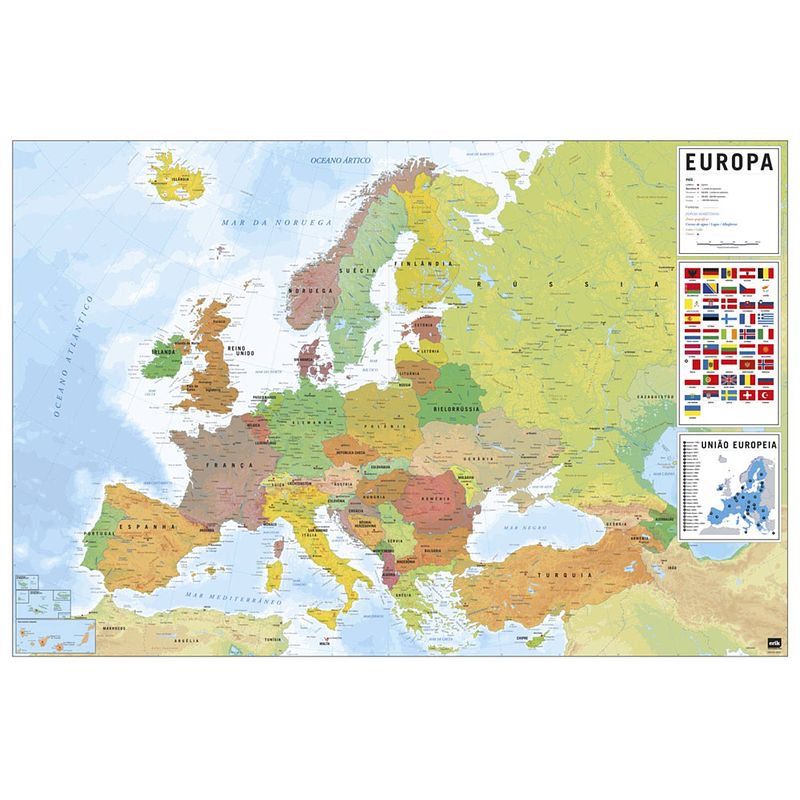 Foto van Grupo erik physical political map of europe pt poster 91,5x61cm