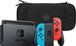 Foto van Nintendo switch rood/blauw + bluebuilt travel case