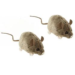 Foto van 2x stuks knuffel muis/muizen van 12 cm - knuffel huisdieren