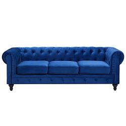 Foto van Beliani chesterfield - chesterfield bank-blauw-fluweel