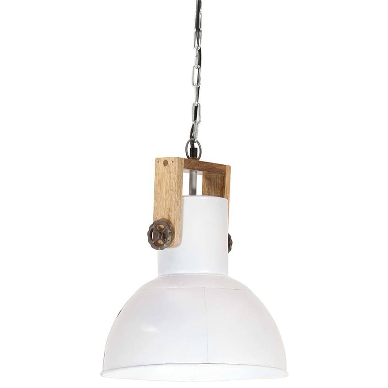 Foto van The living store hanglamp vintage - industrieel - 144 cm - ijzer en mangohout