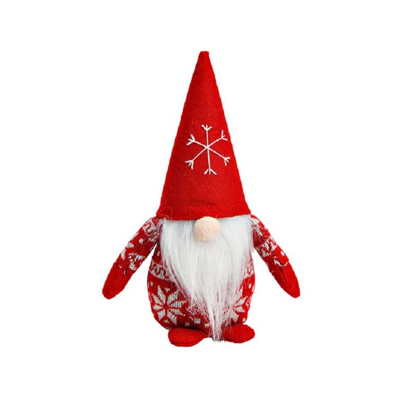 Foto van Pluche gnome/dwerg decoratie pop/knuffel rood 20 cm - kerstman pop