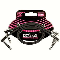 Foto van Ernie ball 6405 patchkabel stereo haaks zwart 30.48 cm (set van 2)