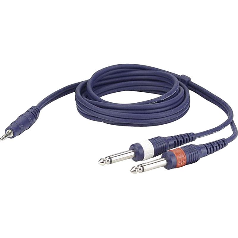 Foto van Dap fl313 verloopkabel stereo mini jack - 2x jack 3 meter