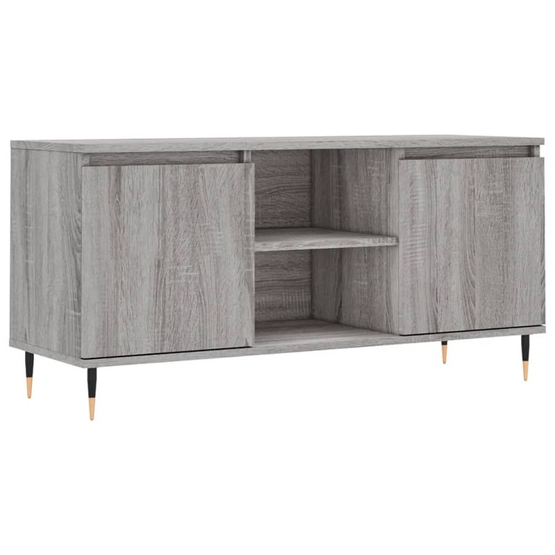 Foto van Vidaxl tv-meubel 104x35x50 cm bewerkt hout grijs sonoma eikenkleurig