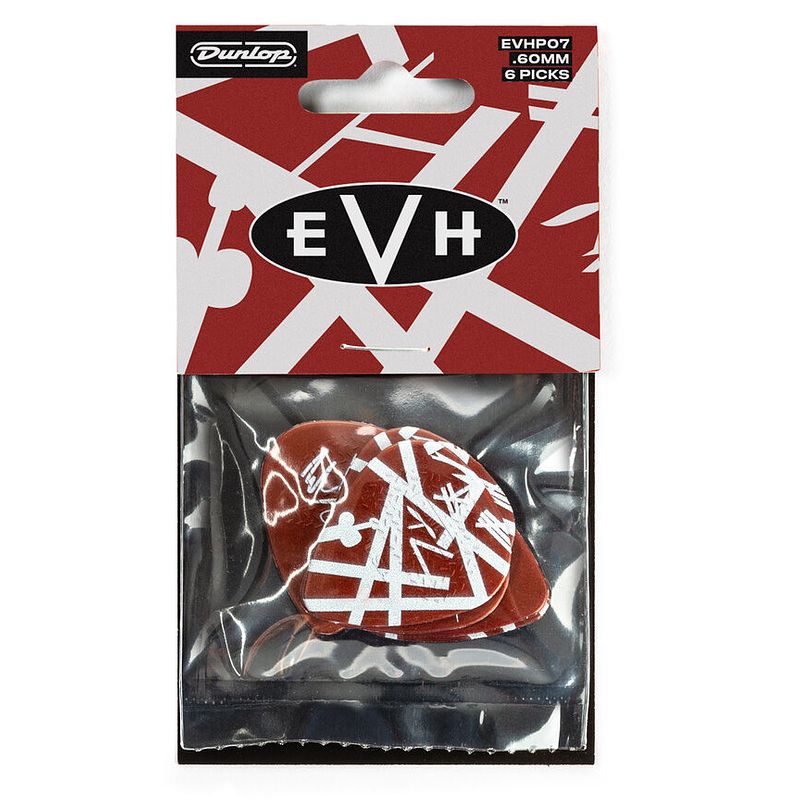 Foto van Dunlop evhp07 evh® shark guitar max-grip picks .60 mm (6 stuks)