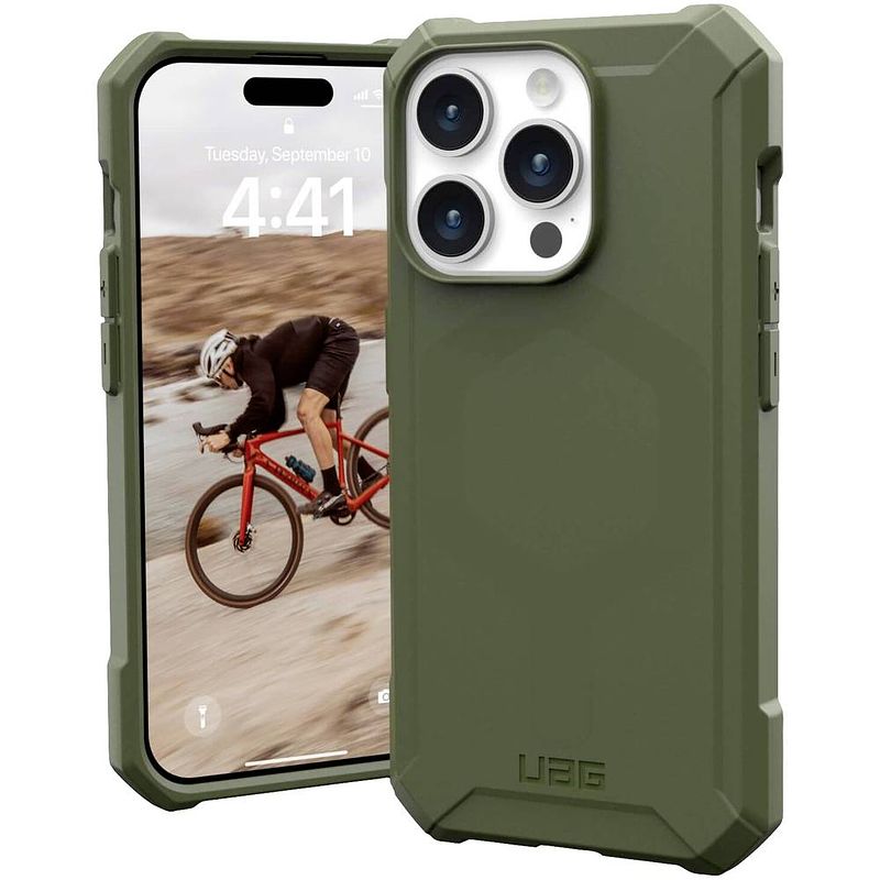 Foto van Urban armor gear essential armor magsafe backcover apple iphone 15 pro olijf