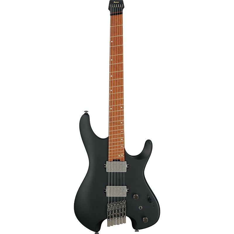 Foto van Ibanez q series qx52-bkf black flat headless elektrische gitaar met gigbag