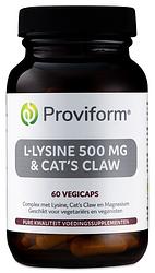 Foto van Proviform l-lysine 500mg & cat's claw vegicaps