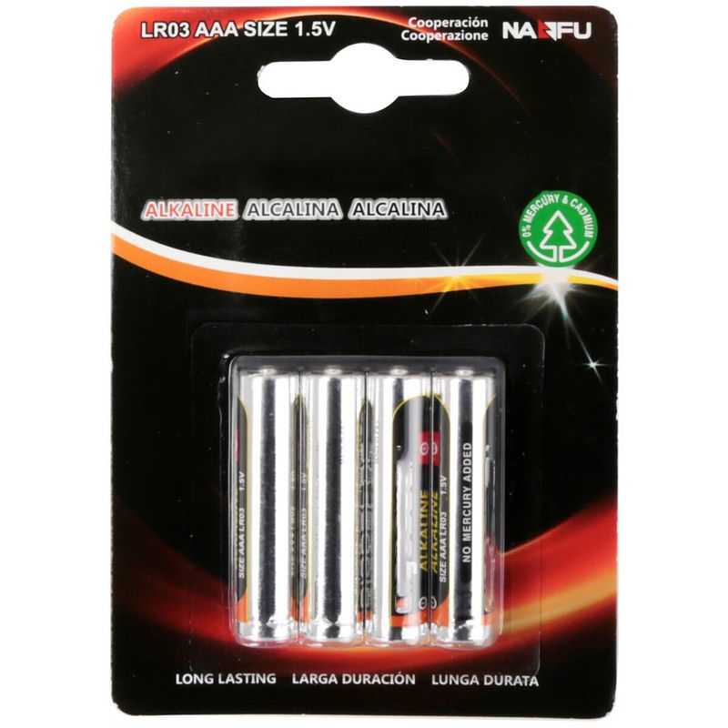 Foto van Batterij - aigi sio - aaa/lr03 - 1.5v - alkaline batterijen - 4 stuks