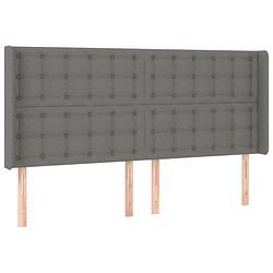 Foto van Vidaxl hoofdbord met randen 163x16x118/128 cm stof donkergrijs