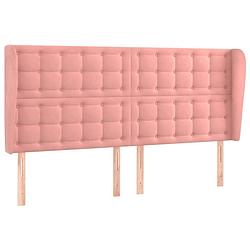 Foto van The living store hoofdeind - hoofdeind - 203 x 23 x 118/128 cm - roze fluweel- inclusief montagehandleiding