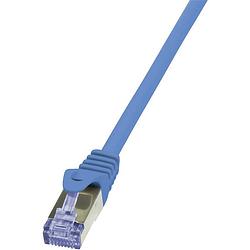 Foto van Logilink cq3096s rj45 netwerkkabel, patchkabel cat 6a s/ftp 10.00 m blauw vlambestendig, snagless 1 stuk(s)