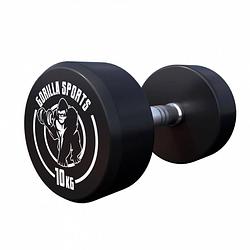 Foto van Gorilla sports dumbell - 10 kg - gietijzer (rubber coating) - met logo