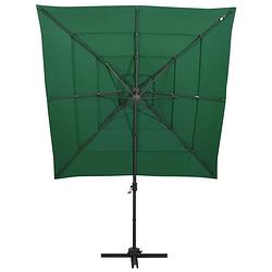 Foto van The living store parasol - groen - 250 x 250 x 246 cm - uv-beschermend polyester