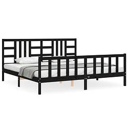 Foto van The living store bed the living store - houten bedframe - 205.5 x 205.5 x 100 cm - massief grenenhout