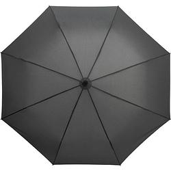 Foto van Opvouwbare paraplu, stevig en windproof - 2-delig metalen stok en frame - rubber handvat grijs