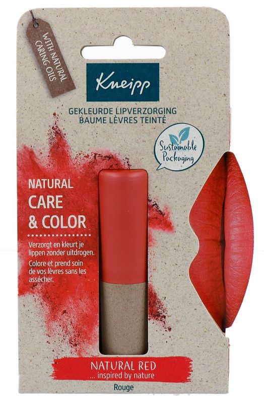 Foto van Kneipp lipcare natural red