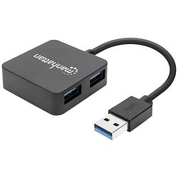 Foto van Manhattan manhattan 4 poorten usb 3.2 gen 1-hub zwart