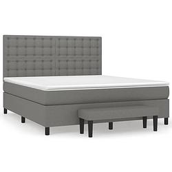 Foto van The living store boxspringbed premium - donkergrijs - 180x200 cm - pocketvering matras