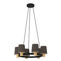 Foto van Eglo edale hanglamp - e27 - ø 70 cm - zwart/bruin/cappuccino