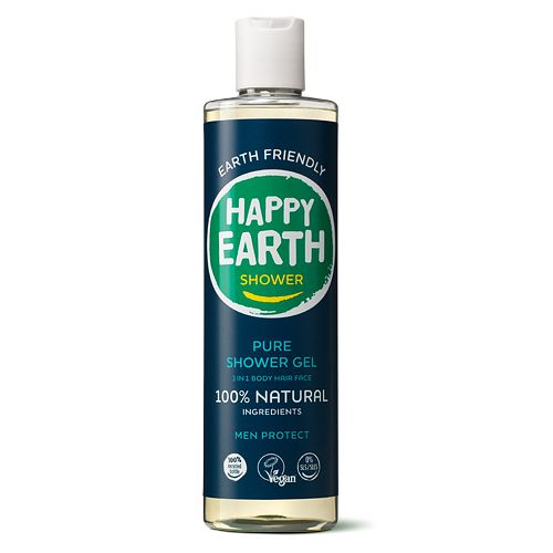 Foto van Happy earth 100% natuurlijke shower gel men protect