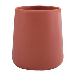 Foto van Msv badkamer drinkbeker malmo - keramiek - terracotta - 8 x 10 cm - tandenborstelhouders