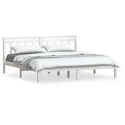 Foto van The living store bedframe massief grenenhout wit 160x200 cm - bed