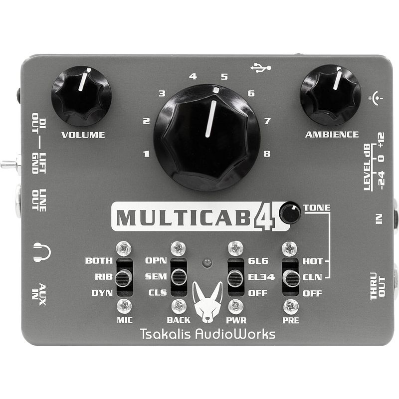 Foto van Tsakalis audioworks multicab 4 cabinet simulator preamp effectpedaal