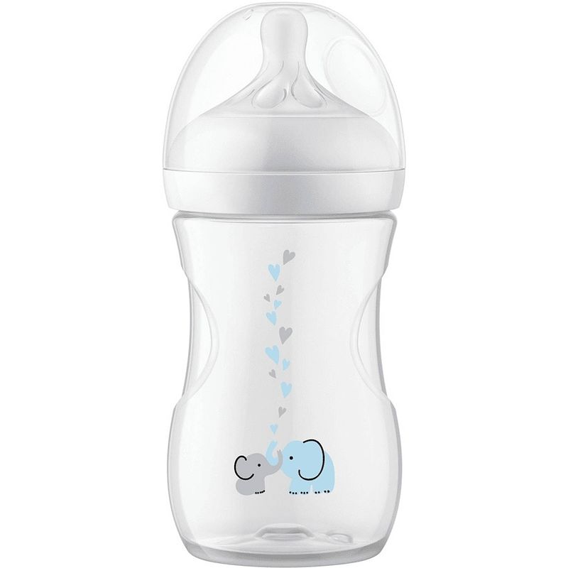 Foto van Philips avent - airfree babyfles - natural response - olifant - 1 stuk - 260ml