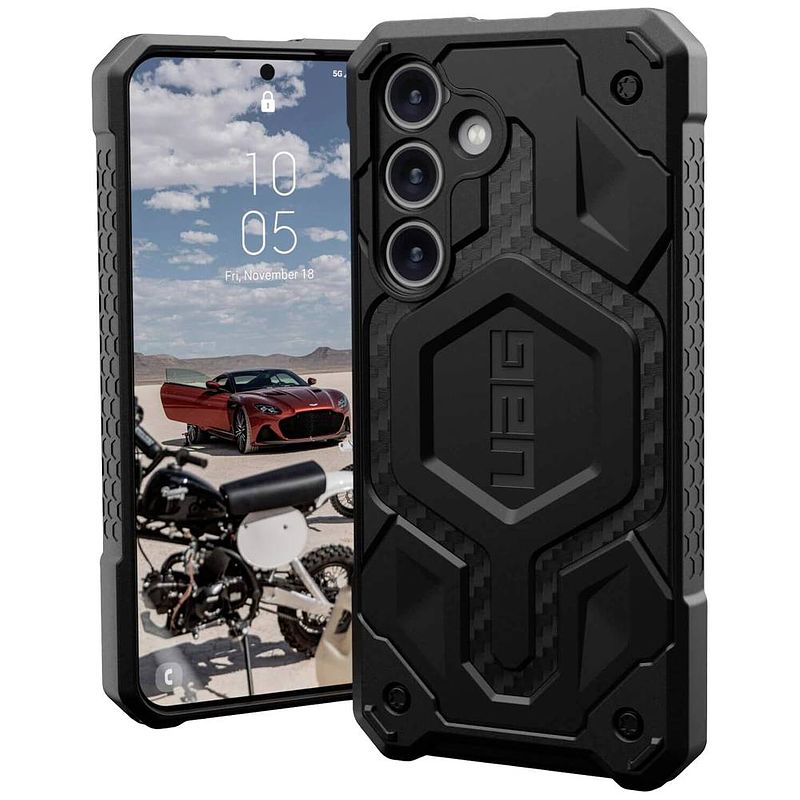 Foto van Urban armor gear monarch backcover samsung galaxy s24 carbon, zwart