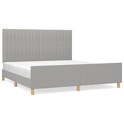 Foto van The living store bedframe - comfort - bedframes - 203 x 186 x 118/128 cm - lichtgrijs