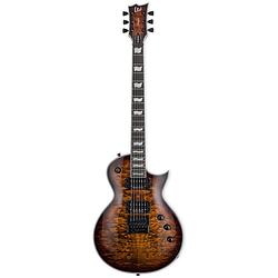 Foto van Esp ltd deluxe ec-1000 qm evertune dark brown sunburst elektrische gitaar