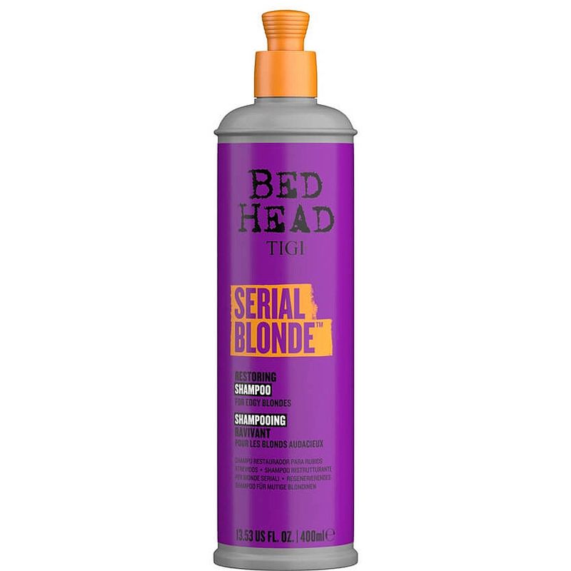 Foto van Bed head serial blonde shampoo voor beschadigd blond haar 400ml