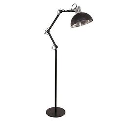 Foto van Industriële vloerlamp - steinhauer - metaal - industrieel - e27 - l: 30cm - voor binnen - woonkamer - eetkamer - zwart